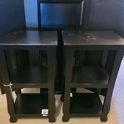 Black Side Tables with Large Black Tray, At Home