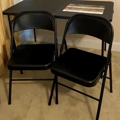 Mainstays Adjustable Folding Table with Two Folding Chairs