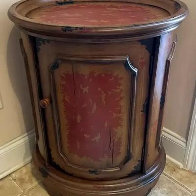 Wooden Distressed Small Cabinet with Single Door