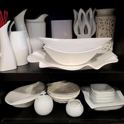 White Ceramic Serveware and Decorative Accents Collection