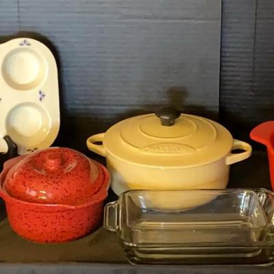 Stoneware & Pyrex Bakeware Collection featuring Chasseur & Cerital