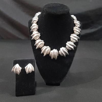 Sterling Silver Necklace and Earring Set with Substantial Weight