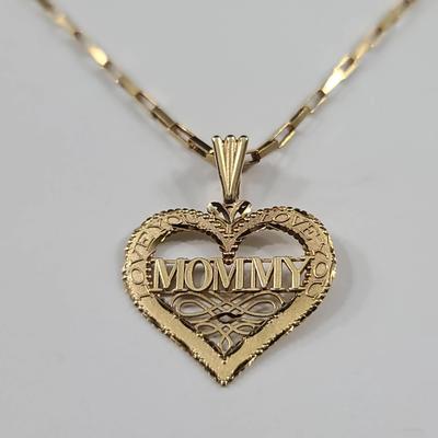 18K Chain With 14K Heart Pendant