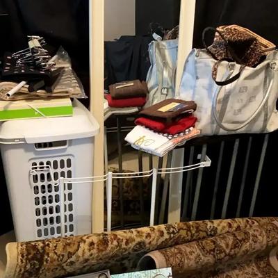 Medallion Kashan Area Rugs with Full-Length Mirror & Household Items