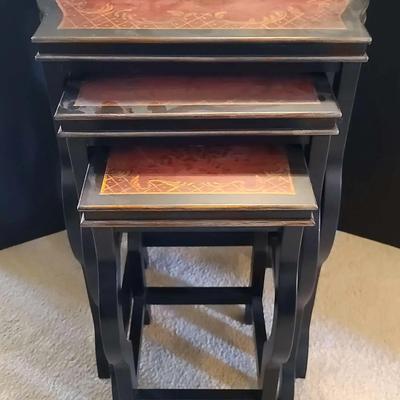 Hand-Painted Wooden Stacking Tables