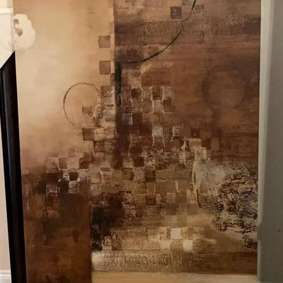 Large Earth-Tone Geometric Wall Art, Unframed
