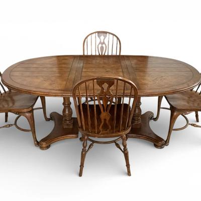 Drexel Heritage Wooden Dining Table & Four Chairs 