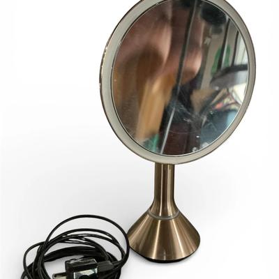 Simple Human Rose Gold 9” Motion Sensor Magnifying Mirror 