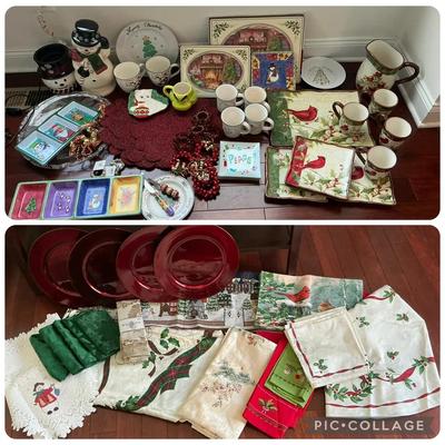 Christmas Linens, Kitchen Goods, & More incl. Pottery Barn, Pfaltzgraff