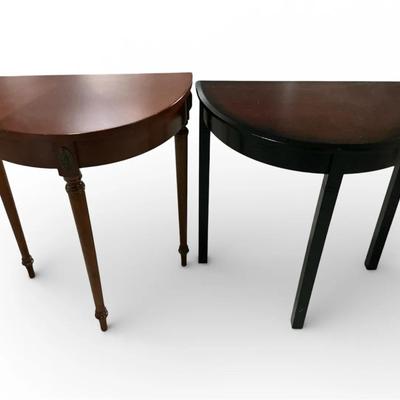 Two Small Demilune Tables 