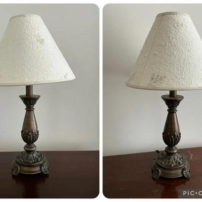 Ornate Burnished Table Lamps 19"h