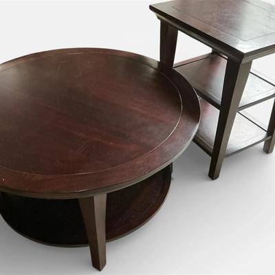 Round Coffee Table And Square End Table 