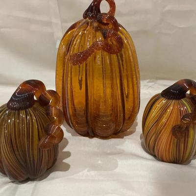 Blow Glass Pumpkin Set 