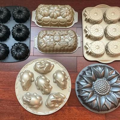 Nordic Ware Bunny, Sunflower, Pineapple, Pumpkin Loaf, & Mini Bundt Pans