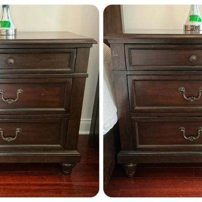 Haverty's Dark Finish Bedside Chests 