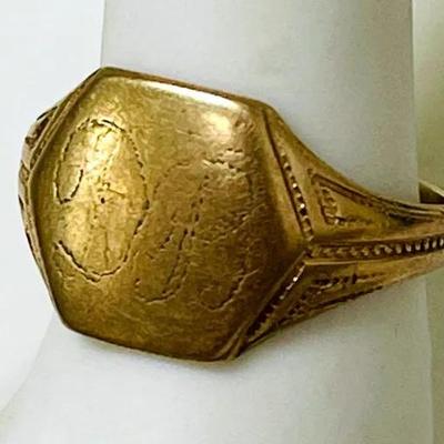 10K Gold Monogram Ring