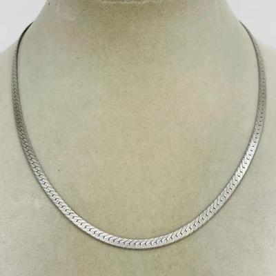 Sterling Silver Herringbone Necklace