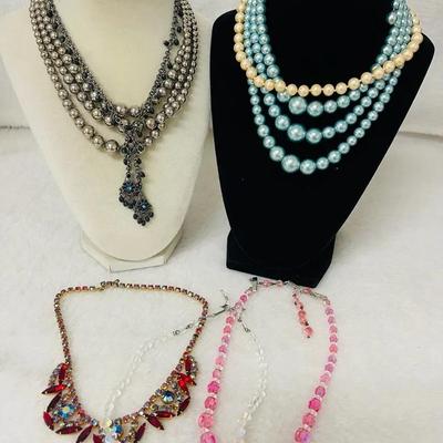 “Marvella” Faux Pearls and More Cocktail Necklaces