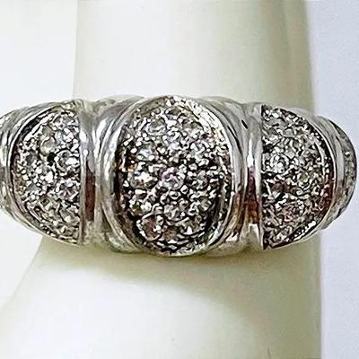 Sterling Silver Pavé Style Ring