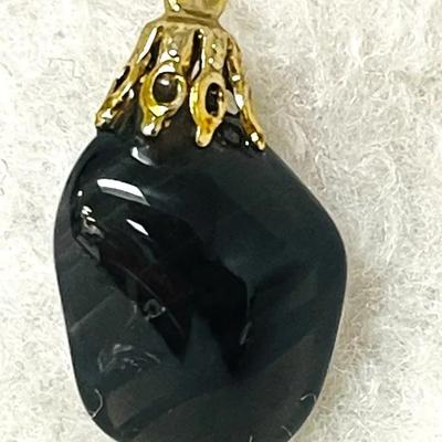 Smoky Black Glass Pendant