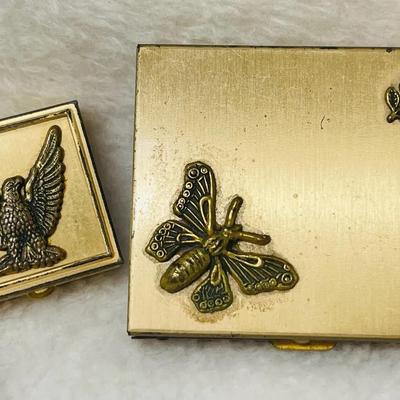 Vintage Gold-tone Metal Trinket Boxes