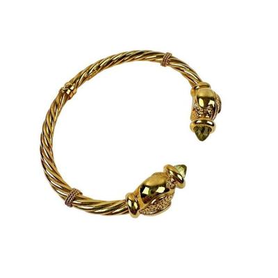 14K Gold Hinged Cuff Bracelet – Italian
