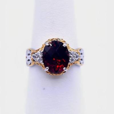 Gems en Vogue Garnet Ring – Sterling Palladium