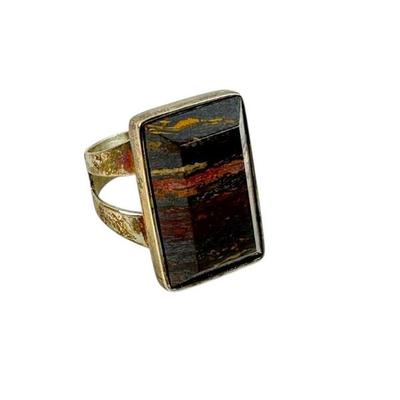 DTR Tiger Iron Sterling Ring