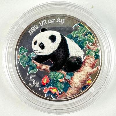 1998 Silver Panda Colorized Coin