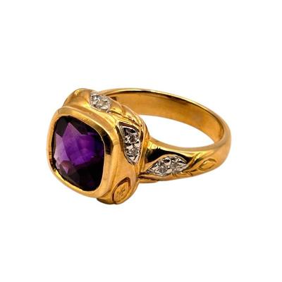 Gems en Vogue Amethyst Diamond Ring