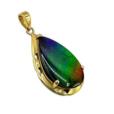 Ammolite Gold Pendant