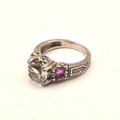 Kunzite Sapphire Diamond Ring – 14K