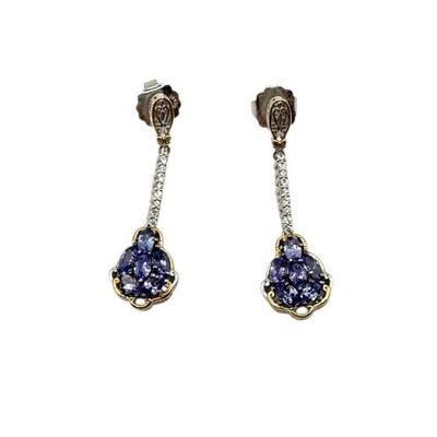 Iolite Vermeil Drop Earrings – Sterling Silver