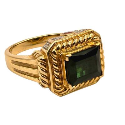 Tourmaline Diamond Ring – 14K