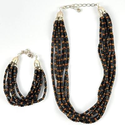 DTR Lampwork Necklace Bracelet Set