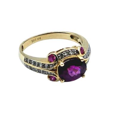 Gems en Vogue Garnet Sapphire Diamond Ring