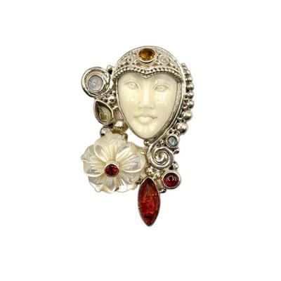 Sajen Goddess Pendant Brooch – Gemstones