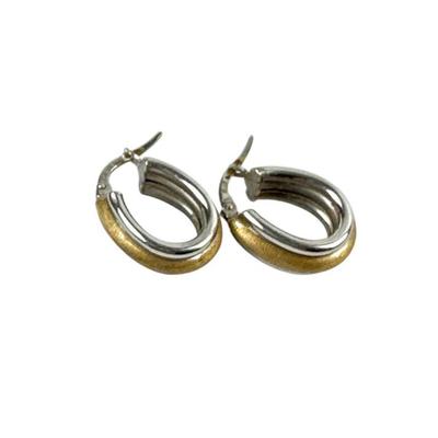 Italian Two-Tone Gold Hoop Earrings