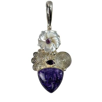 Sajen Charoite Gemstone Pendant