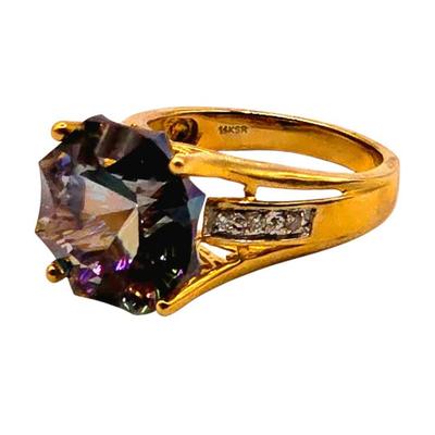 Mystic Topaz Diamond Ring – 14K
