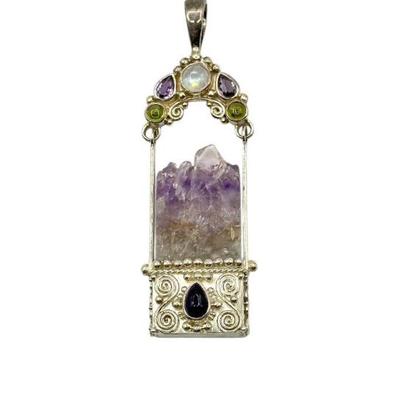 Sajen Gemstone Pendant – Amethyst Moonstone
