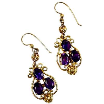 Amethyst Victorian Style Earrings