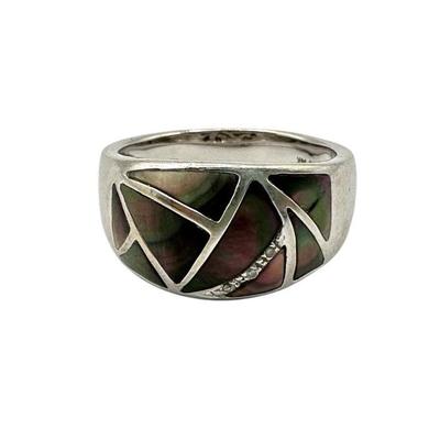 Mother of Pearl Diamond Ring – 14K