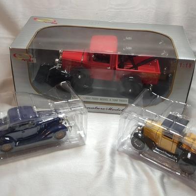 Signature Models 1931 Ford Model A Tow Truck, 1933 Chevrolet 2 Passenger 5 Window Coupe,1928 Chevrol