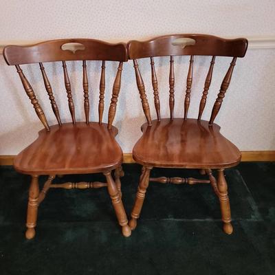Vintage Solid Wood Spindle Dining Chairs