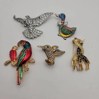 Assorted Vintage Animal Brooches 