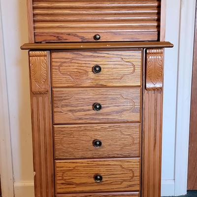 Vintage Roll-top Jewelry Chest