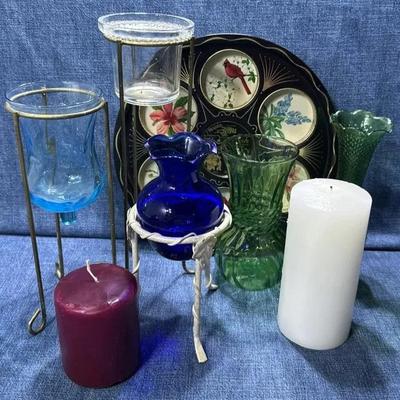 Serving Tray And Candles 