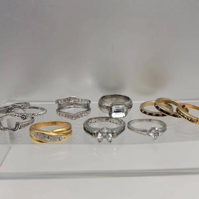 Assorted Costume Ring Collection Size 7.5 - 8