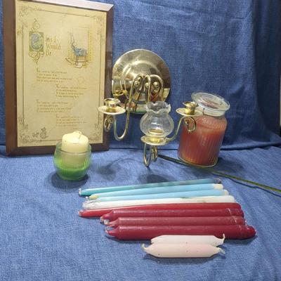  Three-arm wall sconce And Candles Set